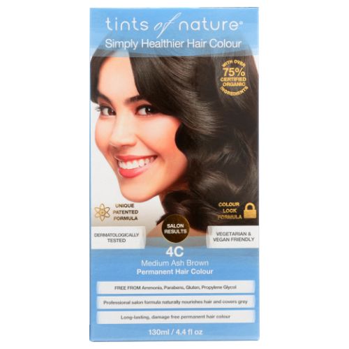 Tints of Nature, Permanent Hair Color, 4C Medium Ash Brown 4.4 Oz