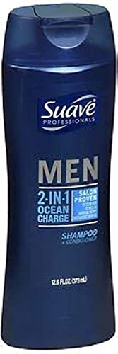 Suave Professionals Men 2-in-1 Shampoo + Conditioner Ocean Charge - 12.6 oz, Pack of 4