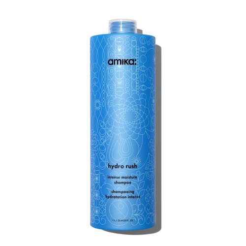 amika. hydro rush intense moisture shampoo with hyaluronic acid, 1000ml