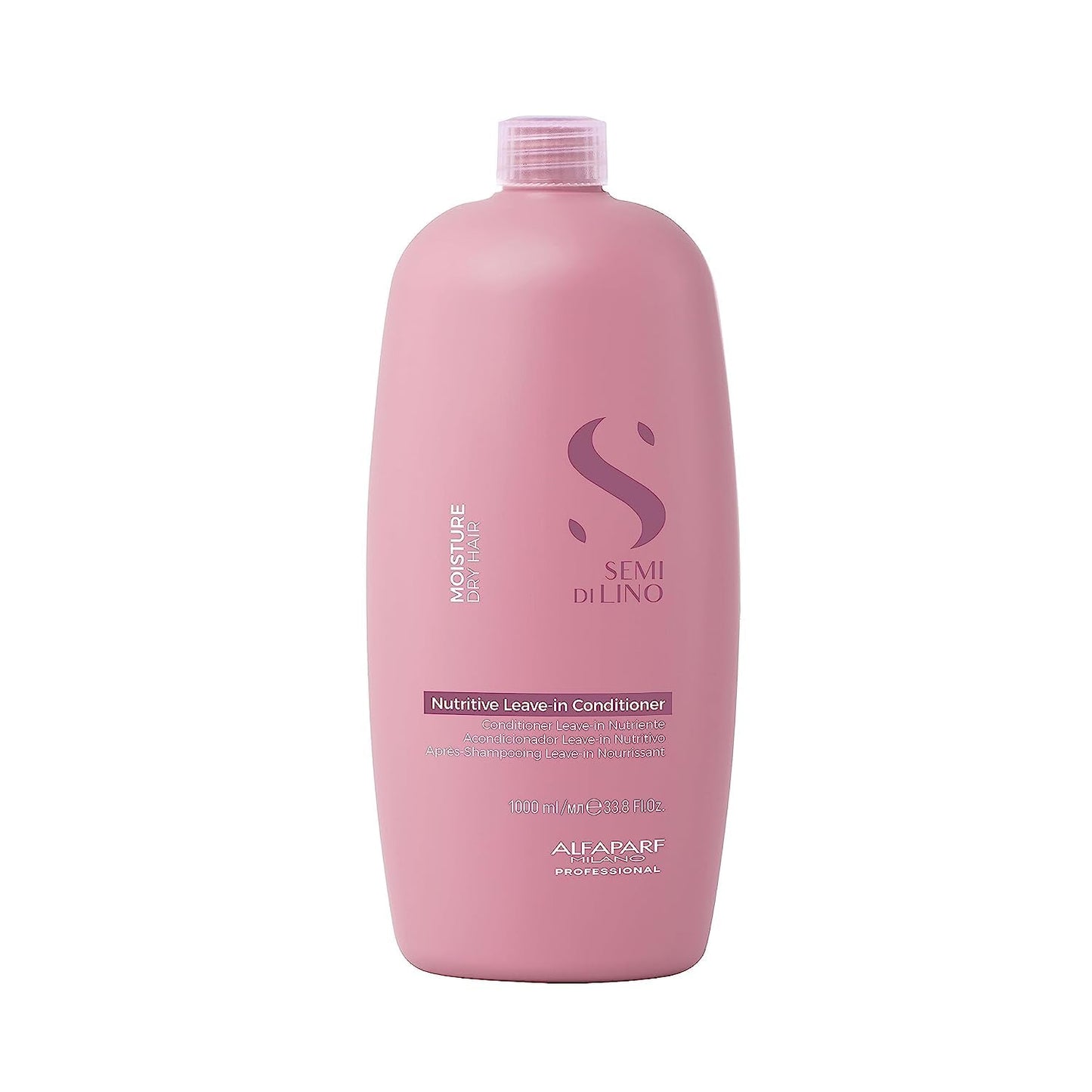 Alfaparf Milano Semi Di Lino Moisture Nutritive Leave-in Sulfate Free Conditioner for Dry Hair - Professional Salon Quality - SLS, Paraben and Paraffin Free - Safe on Color Treated Hair, 33.8 Fl Oz