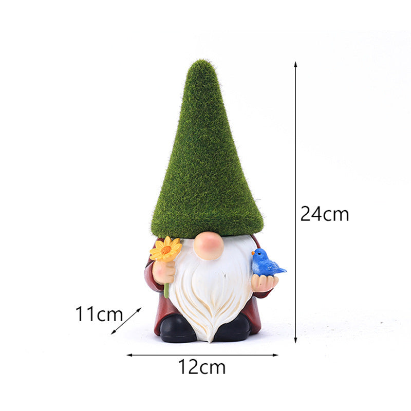 Decorative Garden Elderly Cartoon Statue Resin Crafts