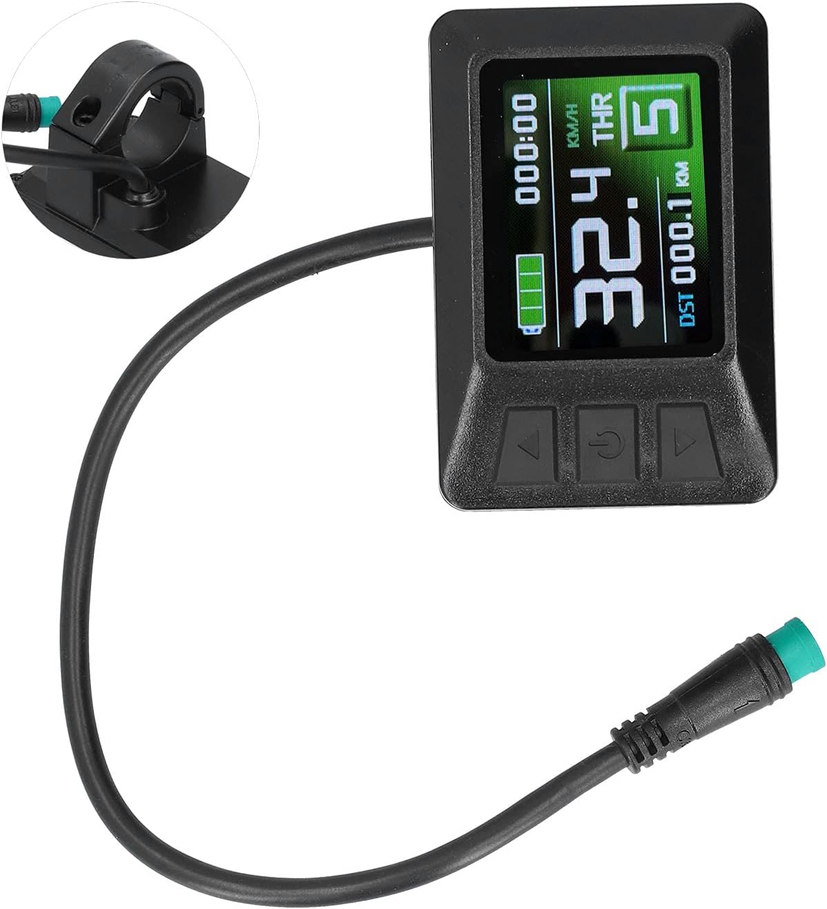 SUNGOOYUE Electric Bicycle Display, 24V 36V 48V LCD7C Color Screen Instrument Battery Display with Waterproof Connector