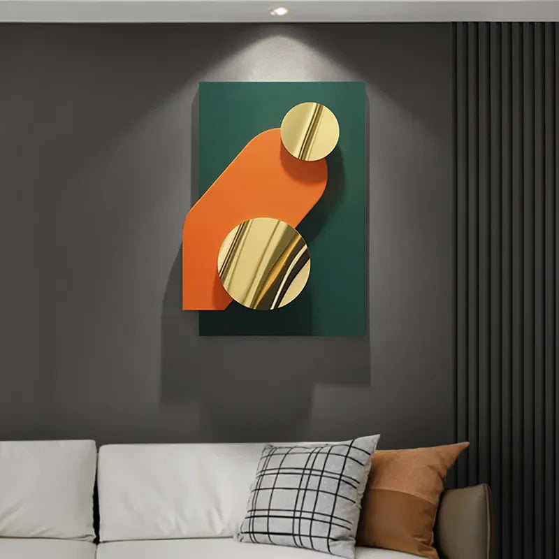 Modern Overlapping Geometric Pattern Metal Wall Decor
