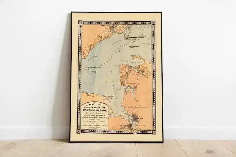 Hampton Roads Map Print| Art History