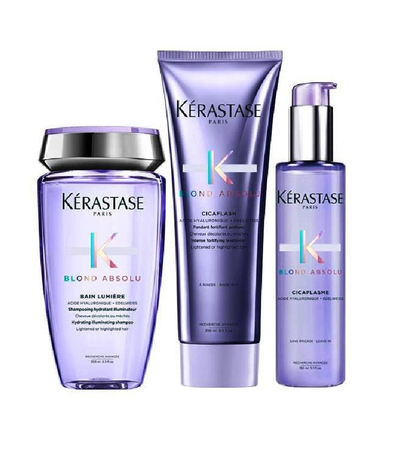 Kérastase Blond Absolu Shampoo+CicaFlash+Serum Trio Set