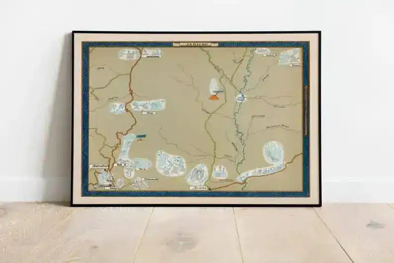 Jericho Israel Map Poster Print Wall Art