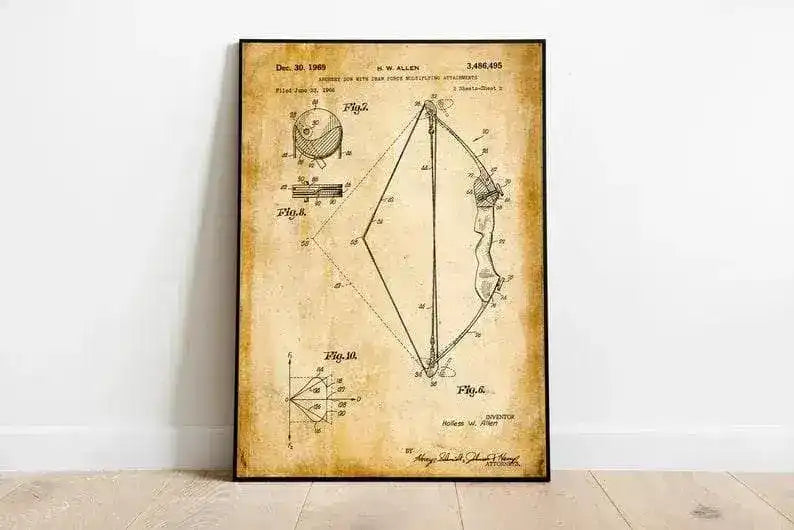 Archery Bow Patent Print| Framed Art Print