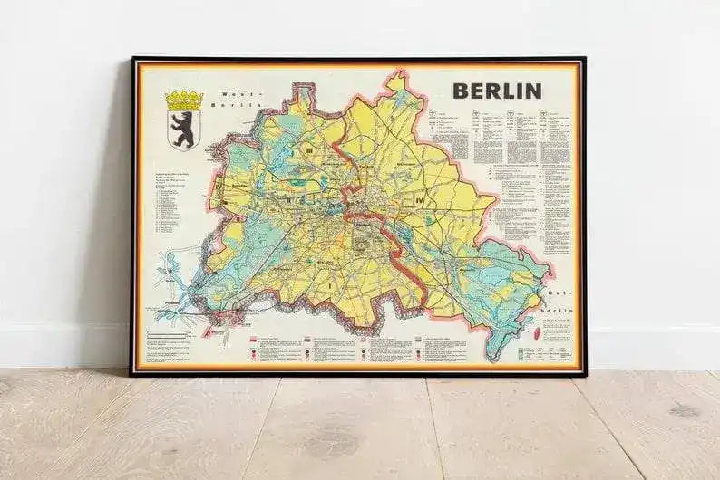 City Map of Berlin 1962| Old Map Wall Decor