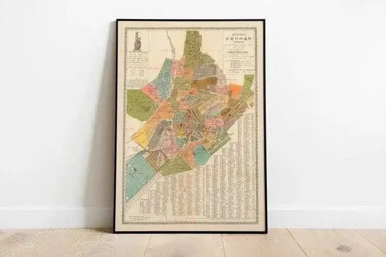 City Plan of Athens 1908| Old Map Wall Decor