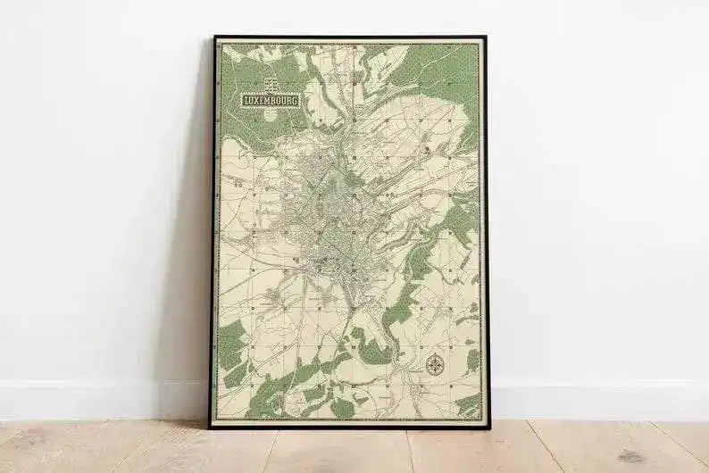 City Plan of Luxembourg| Old Map Wall Decor