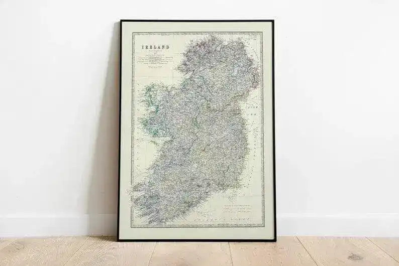 Composite Map of Ireland 1861| Old Map Wall Decor
