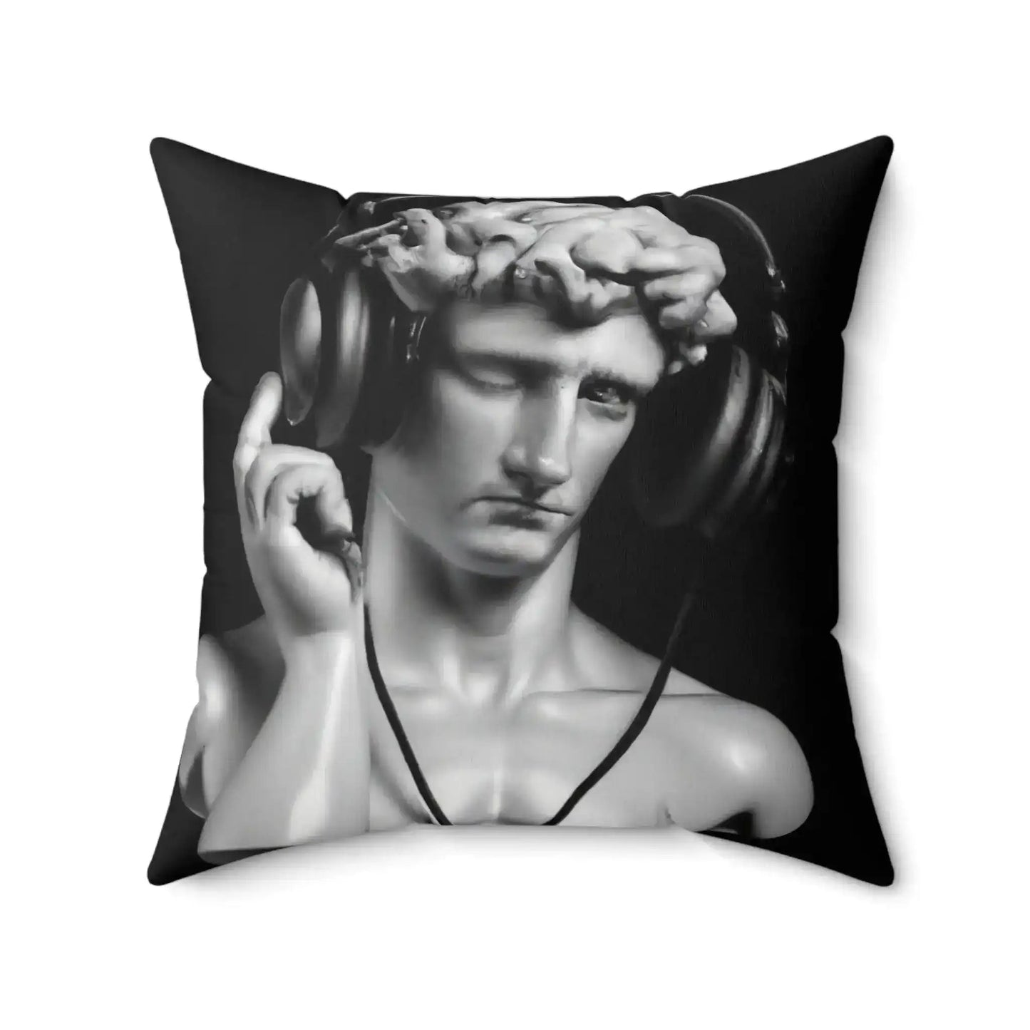 David with Headset Accent Square Throw Pillow - MAIA HOMES