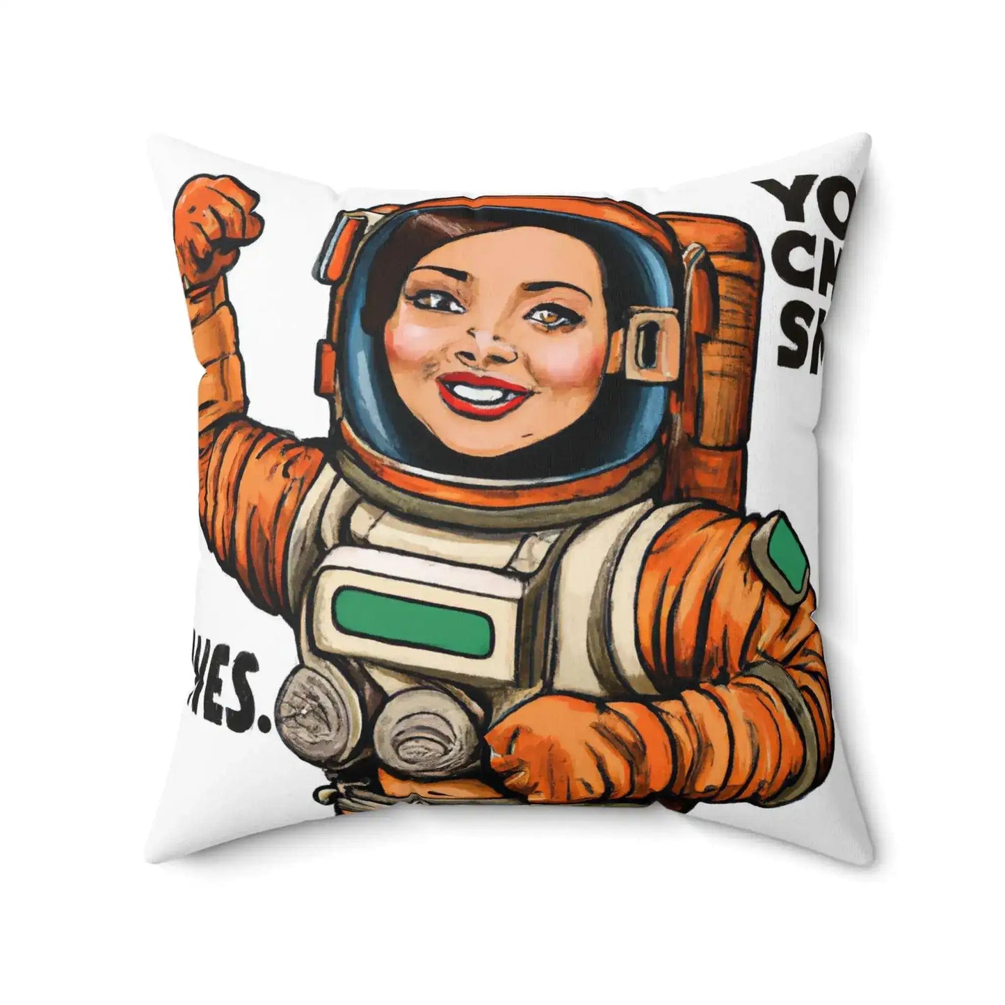 Female Astronaut on Mars Printed Throw Pillow - MAIA HOMES