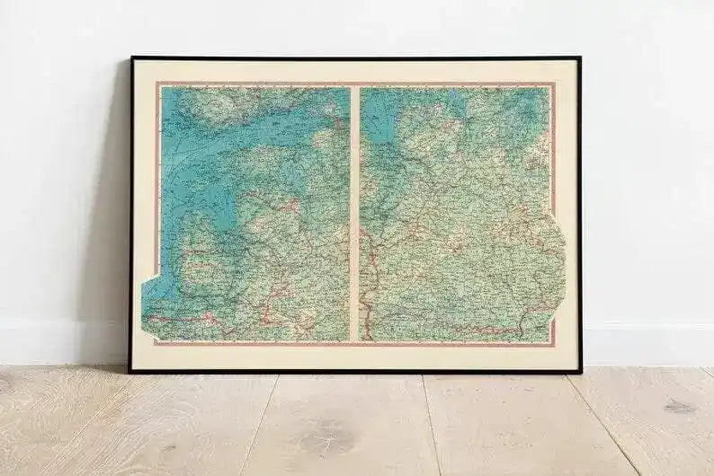 Geographical Map of Belarus and Baltic States| Map Wall Decor