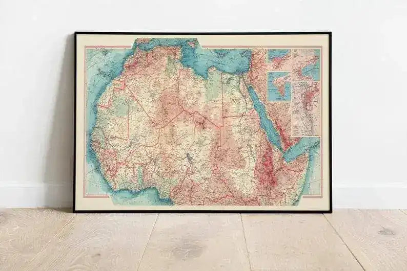 Geographical Map of North Africa| Map Wall Decor