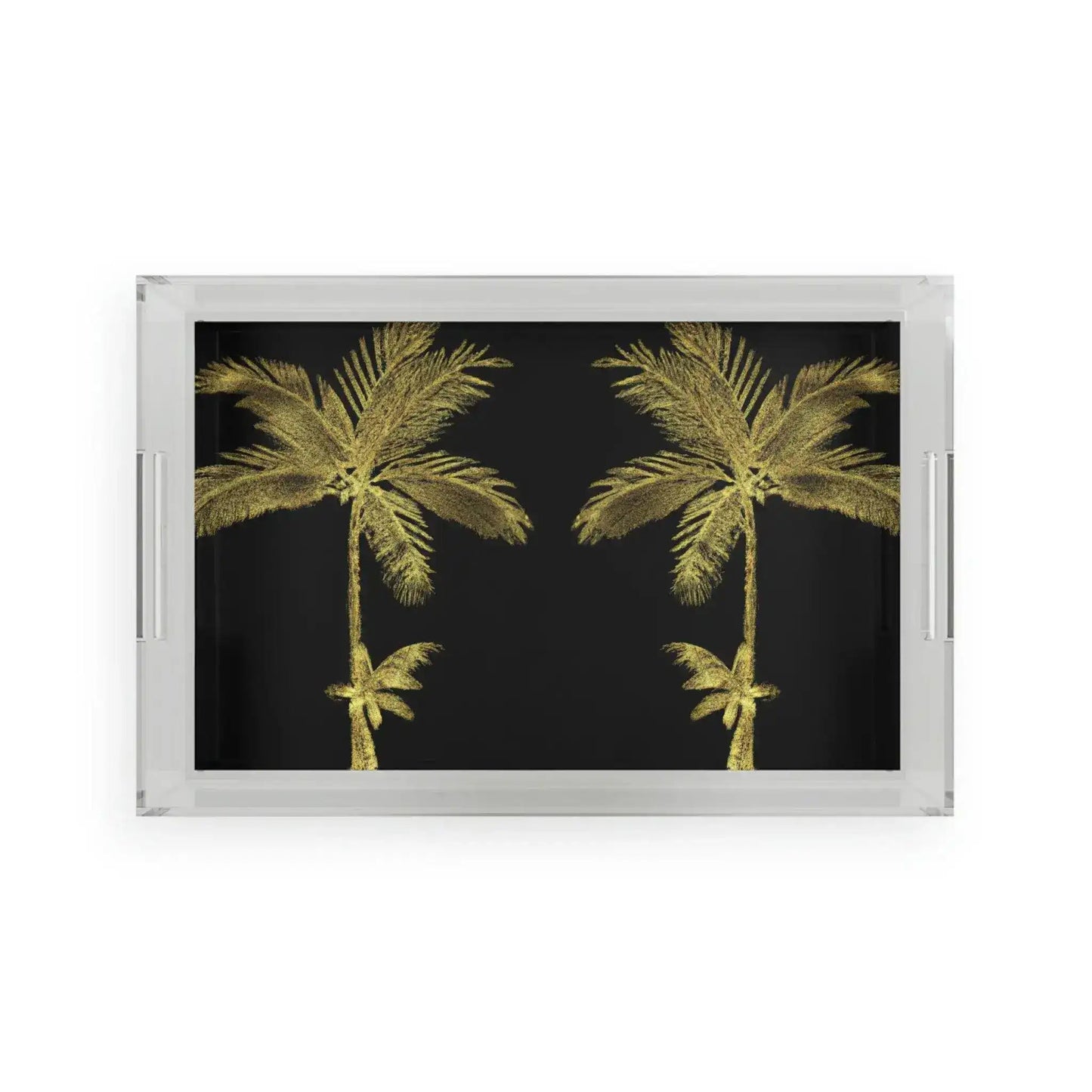 Golden Palm Trees Acrylic Serving Tray - MAIA HOMES