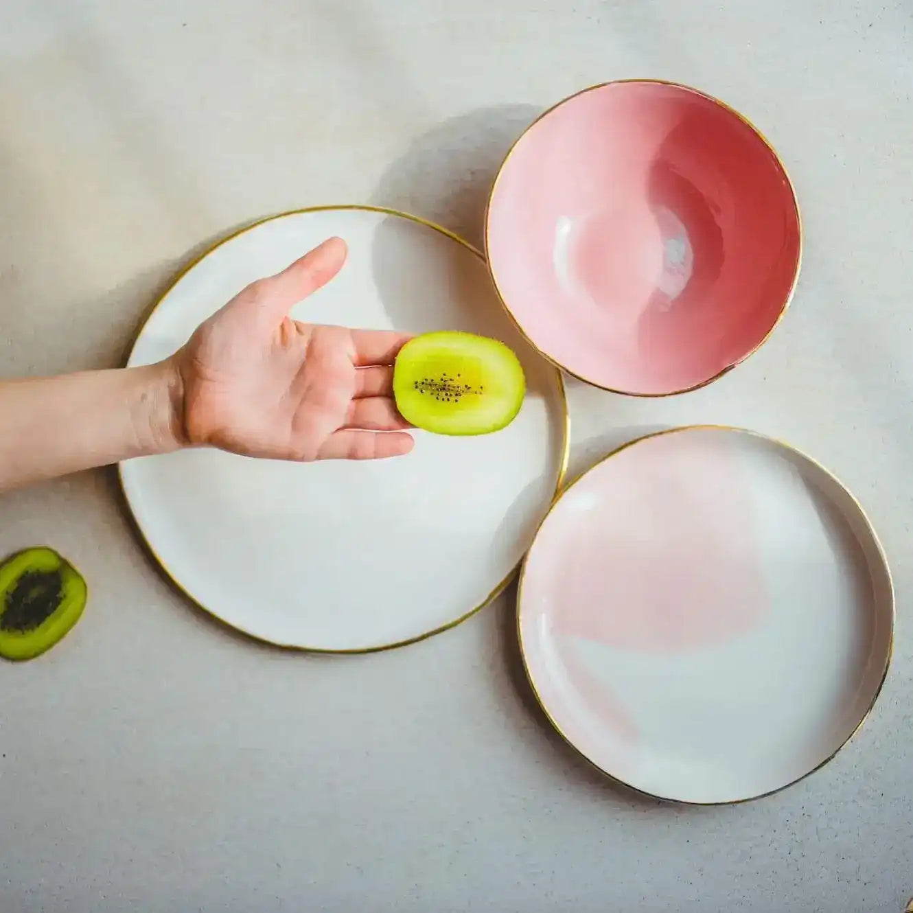 Handmade Porcelain Ombre Pink Tableware