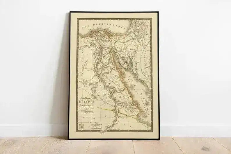 Historical Map of Egypt 1813| Old Map Wall Decor
