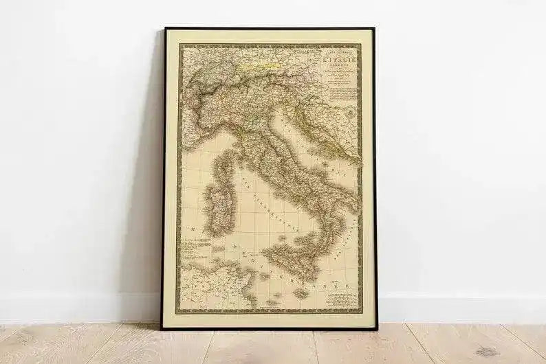 Historical Map of Italy 1828| Old Map Wall Decor