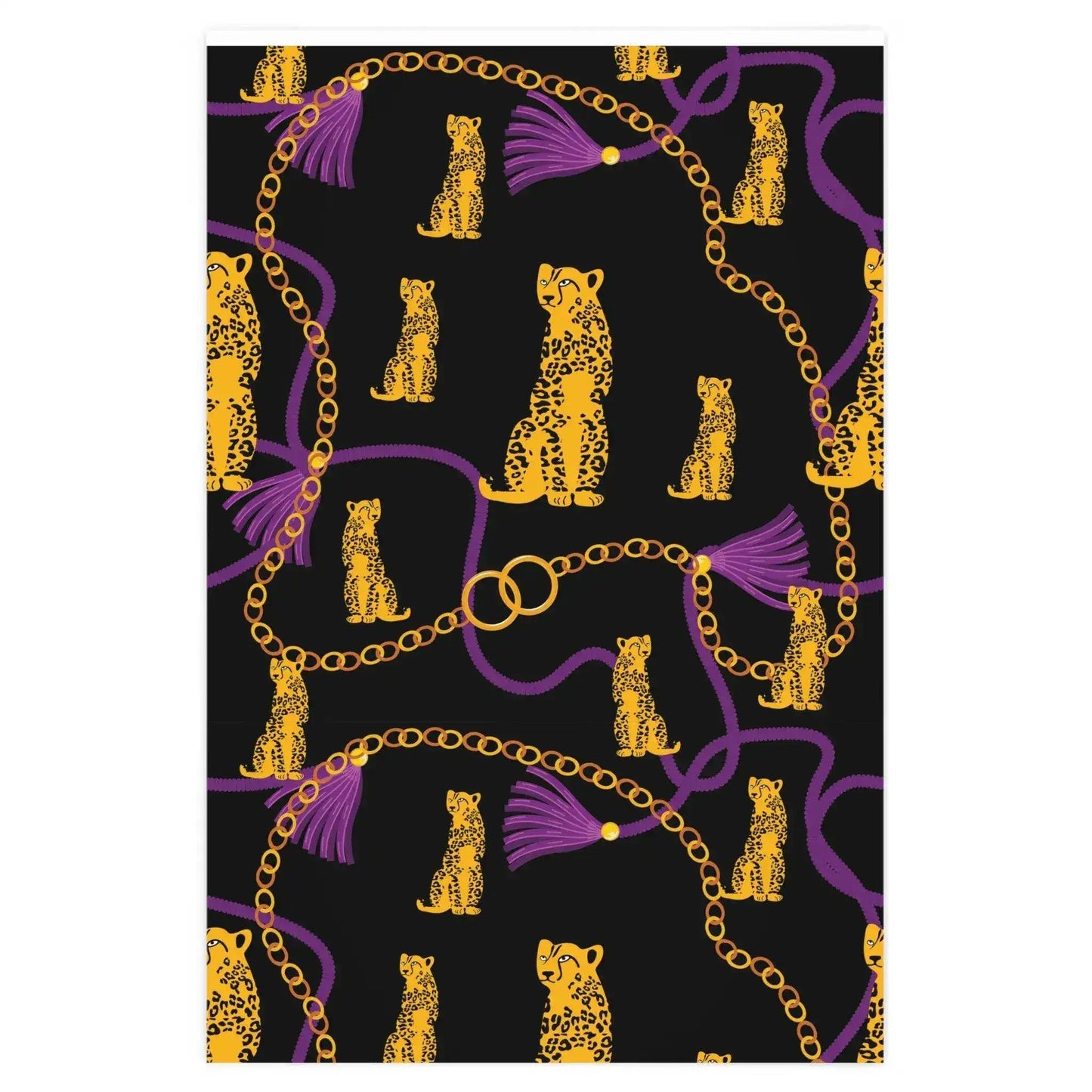 Leopard and Gold Chains Wrapping Paper - MAIA HOMES