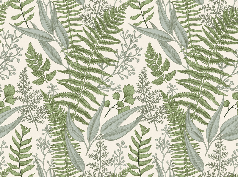 Botanical Floral pattern wallpaper Mural