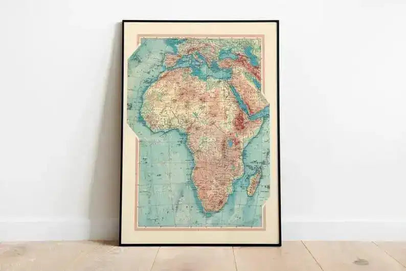 Map of Africa| Old Map Wall Decor