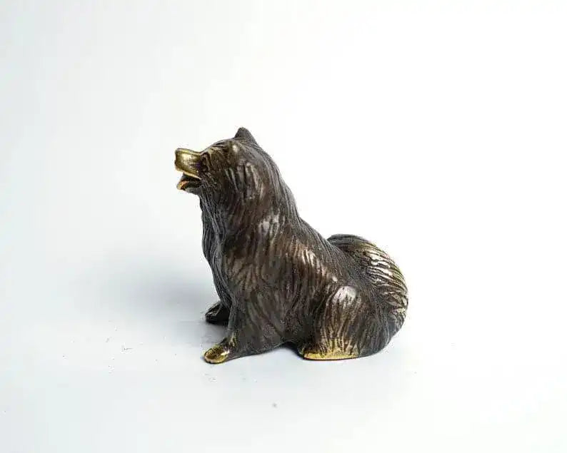 Miniature Dog Solid Brass Sculpture - MAIA HOMES