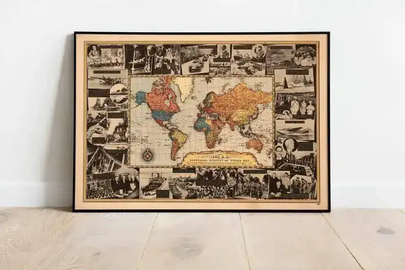 Pictorial History and events map before World War II| 1939 Political Map of World