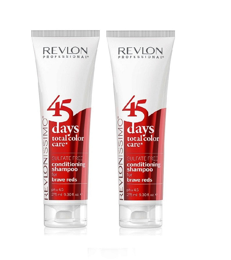 2xPack Revlon Professional Revlonissimo 45 days Brave Reds Hair Shampoo - 550 ml