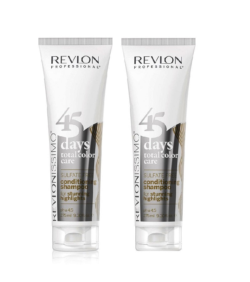 2xPack Revlon Professional Revlonissimo 45 days Stunning Highlights Shampoo Conditioner - 550 ml