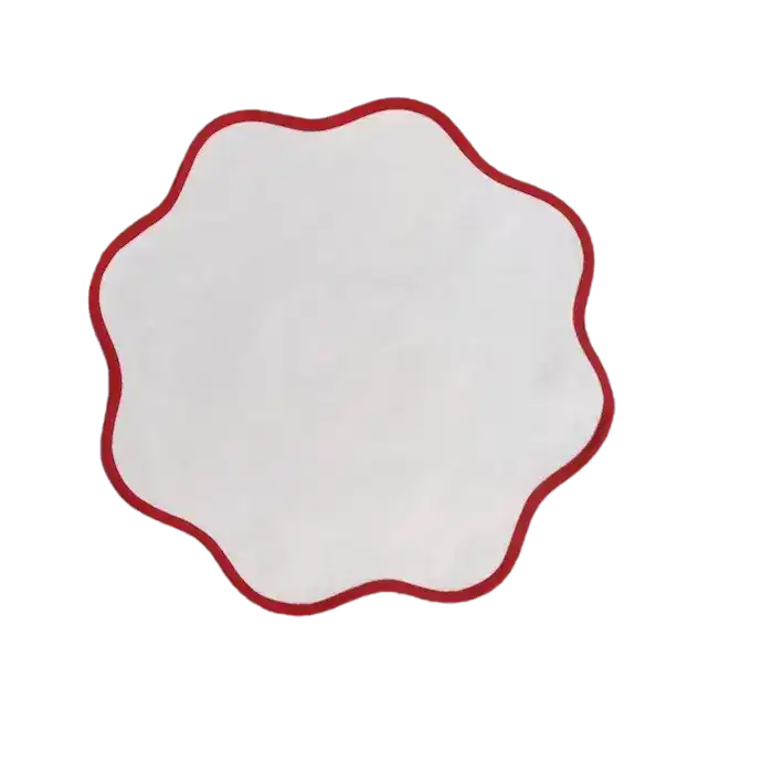 Solid Scalloped Round Cotton Placemats - MAIA HOMES