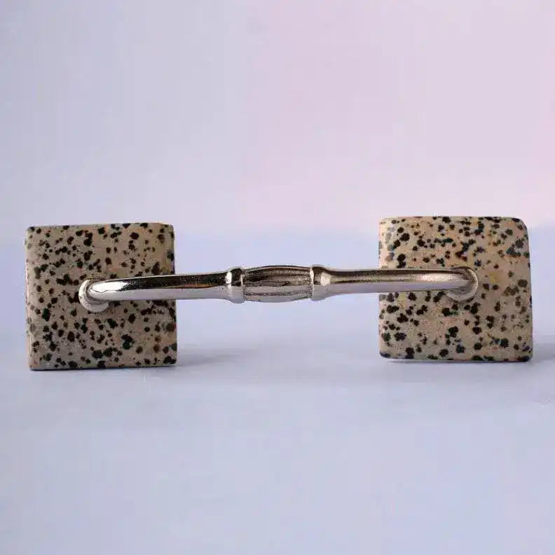 Square Dalmatian Jasper Agate Cabinet Pulls - Set of 4 - MAIA HOMES