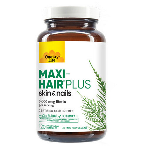 Country Life, Maxi Hair Plus Biotin, 5000 mcg, 120 Veg Caps
