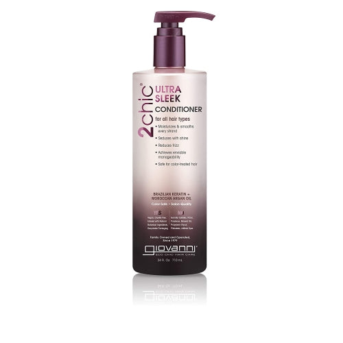 Giovanni Cosmetics, 2chic Brazilian Keratin and Argan Oil Ultra-Sleek Conditioner, 24 OZ