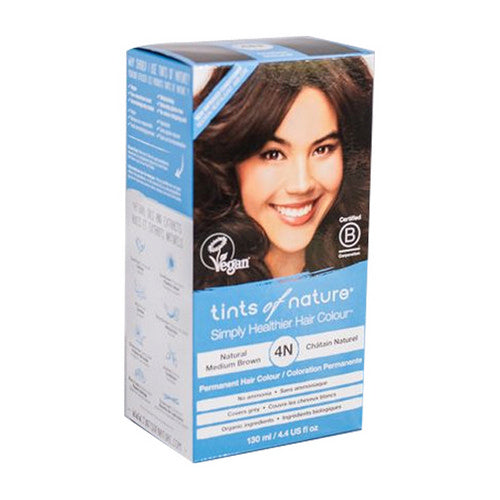 Tints of Nature, Permanent Hair Color, 4N Natural Medium Brown 4.4 Oz