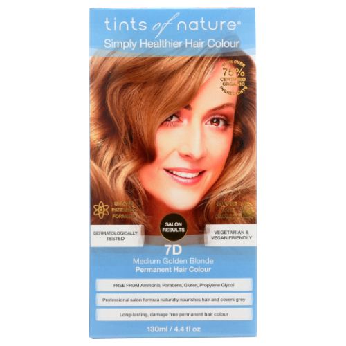 Tints of Nature, Permanent Hair Color, 7D Medium Golden Blonde 4.4 Oz