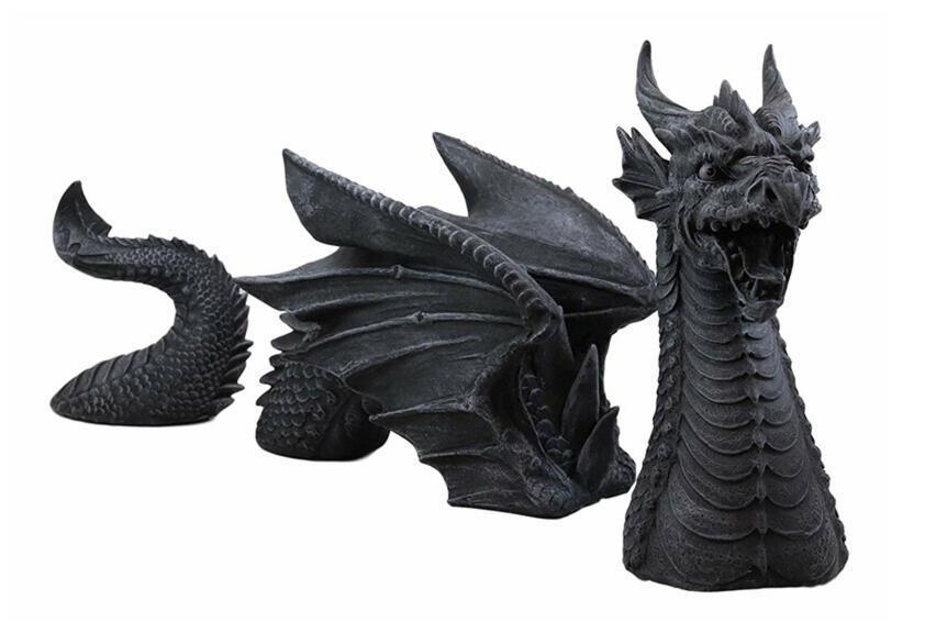 Large Dragon Gothic Garden Decor Statue Castle Moat Lawn Statue Garden Sculpture