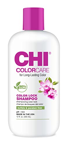 CHI ColorCare - Color Lock Shampoo 12 fl oz - Gently Cleanses, Balances Moisture and Nourishes Hair Without Fading Color Treated Hair