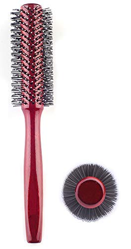 PERFEHAIR Small Round Hair Brush for Blow Drying With Soft Nylon Bristles, 1.6 Inch, for Short or Medium Curly Hair-Red