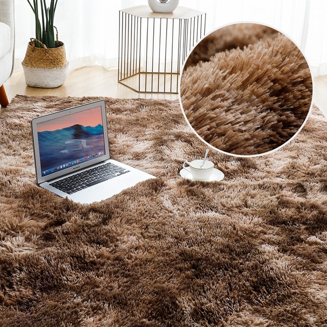 Thick Shaggy Plush Rectangle Area Rug