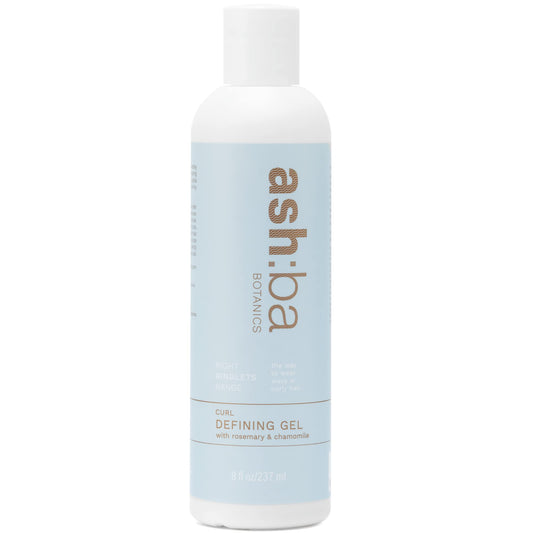 Ashba Botanics Curl Defining Gel for Long Lasting Curls | Non-Sticky, Lightweight, Reduces Frizz, Medium-Strong Hold with Amino Acids, Jojoba | For Men & Women ((Pack of 1), 8 Fl Oz)