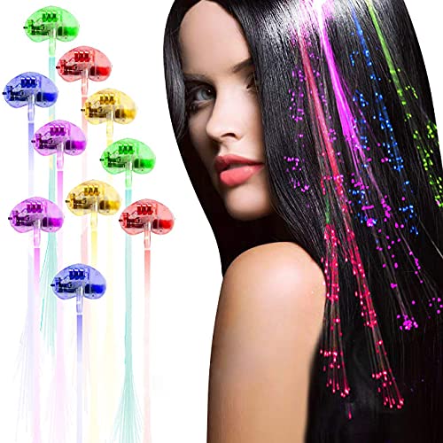 Acooe LED Light Up Hair Clips - 30 Pack Glow in the Dark Party Supplies Bar Dancing Hairpin Hair Accessories Women Girls Braid Extension Clips for Festival Halloween Christmas Birthday