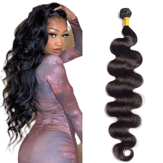 12A Brazilian Human Hair Bundles Body Wave 28 inch Single Bundle Virgin Hair Bundles Body Wave Bundles Human Hair 100G Natural Black Hair Extensions