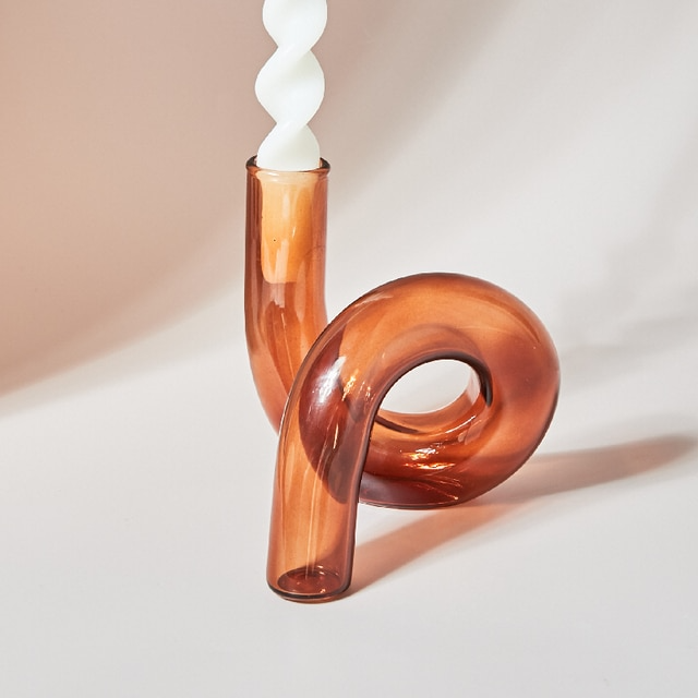 Spiral Glass Candle Holder
