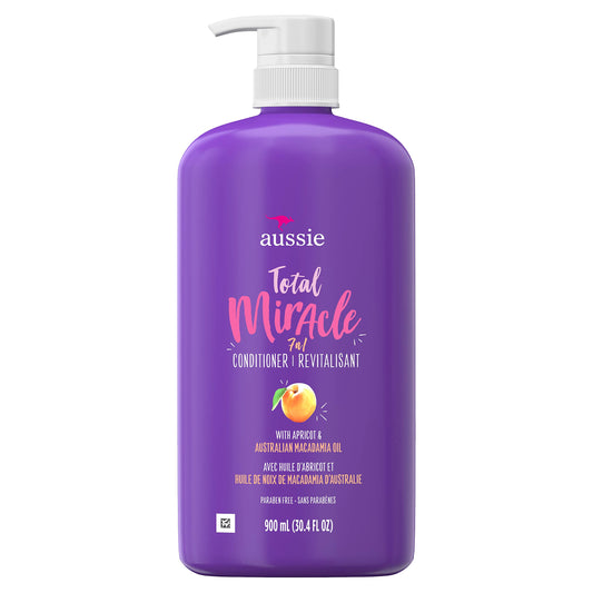 Aussie Conditioner for Damaged Hair with Apricot, Total Miracle, 30.4 Fl Oz (Pack of 4)