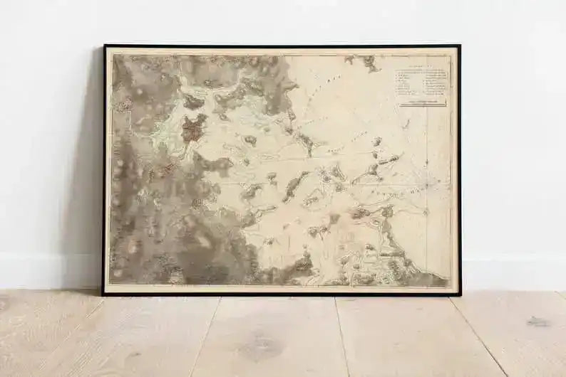 Nautical Chart of Boston Harbor 1775| Old Map Wall Decor