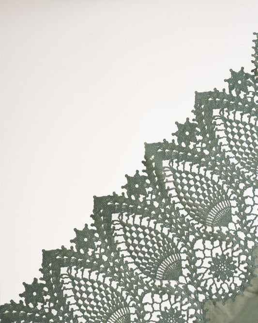 Green Vinyl Lace Tablecloth