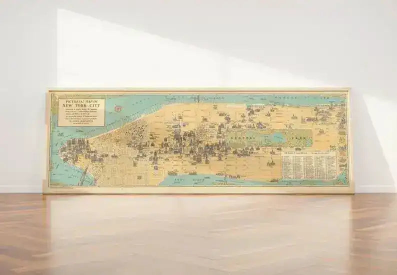 Panoramic Map of Mahattan| Pictorial Map of New York City