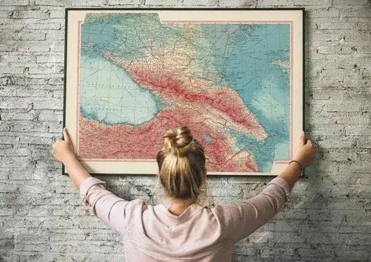 Geographical Map of Caucasia| Map Wall Decor