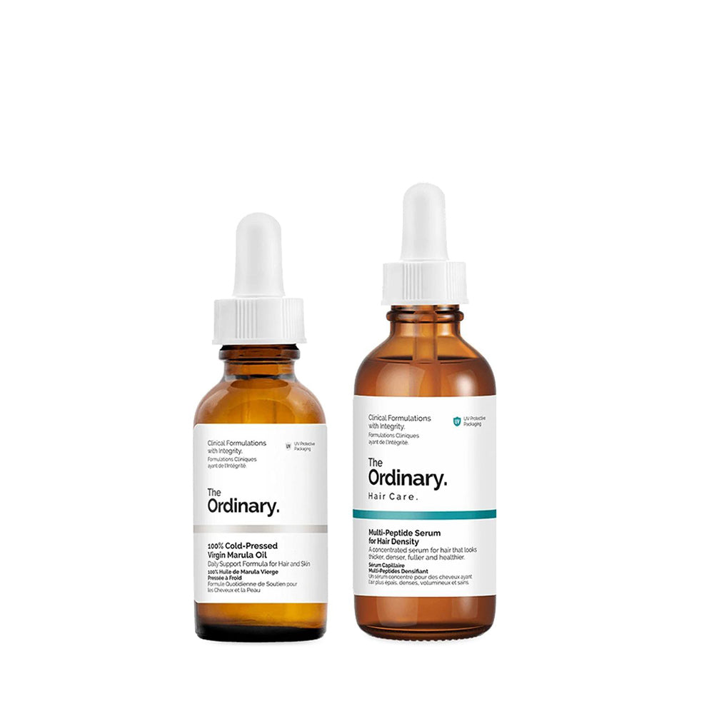 The Ordinary Hair Duo Set– Cold Pressed Virgin Marula Oil + Multi-Peptide Hair Serum